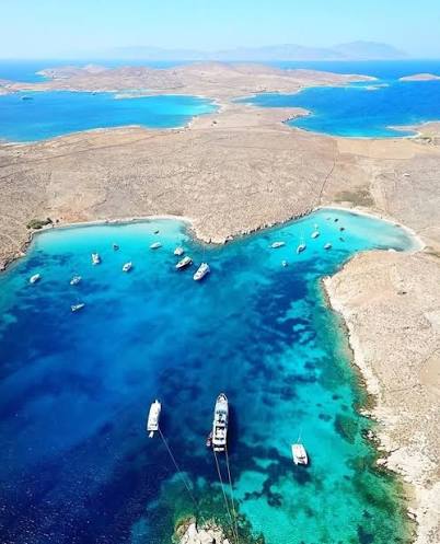 Rineia and Delos near Mykonos in the Cyclades