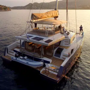 Luxury catamaran for private cruises in Paros